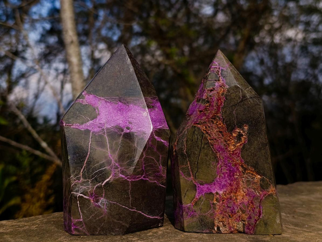 Polished Stichtite Display Crystals x 3 From Barberton, South Africa