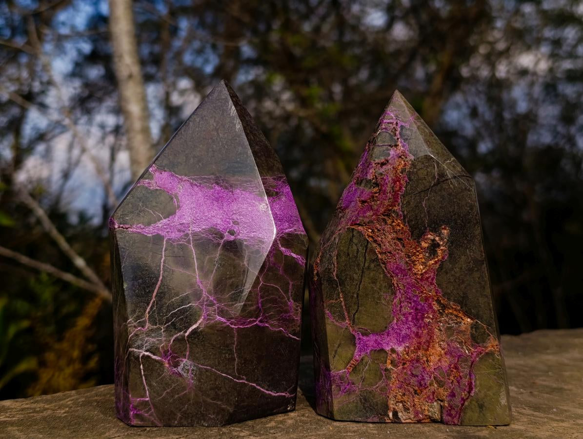 Polished Stichtite Display Crystals x 3 From Barberton, South Africa
