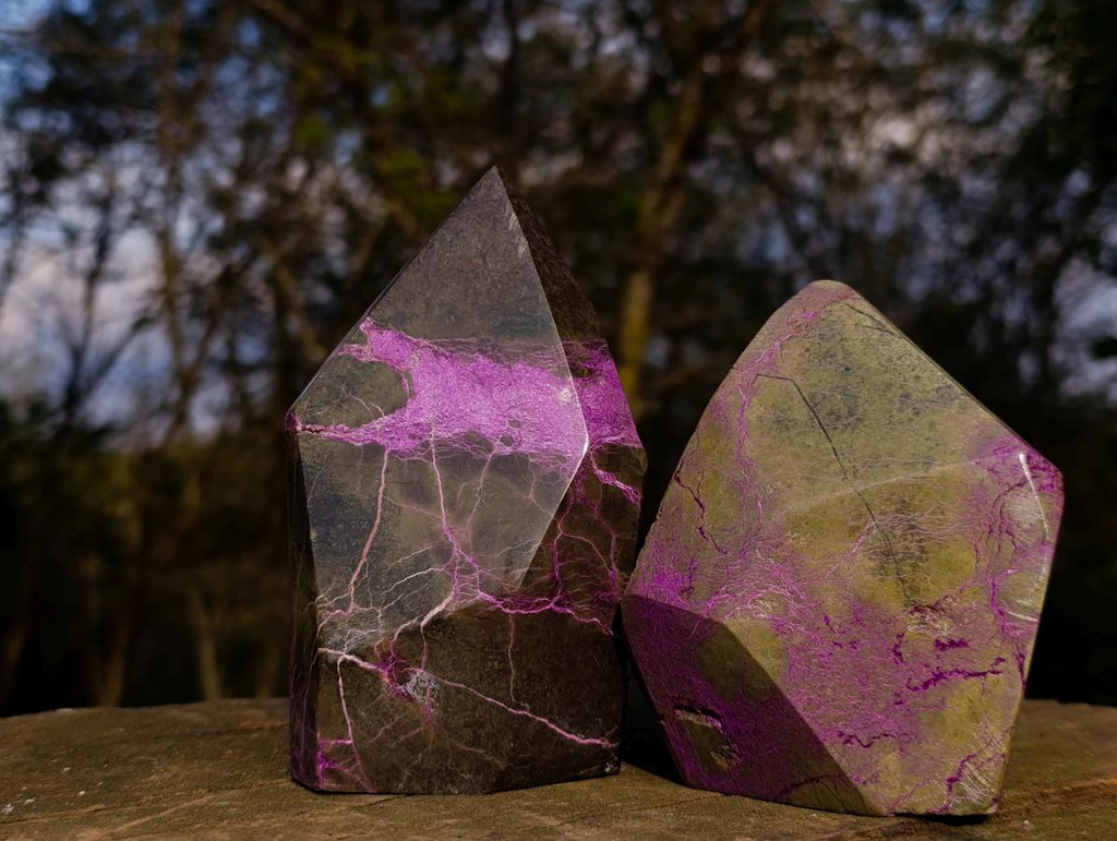 Polished Stichtite Display Crystals x 3 From Barberton, South Africa