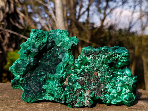 Natural Silky Malachite Specimens x 4 From Kasompe, Congo