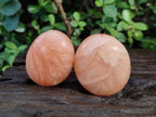 Polished Orange Twist Calcite Galets x 31 From Maevantanana, Madagascar