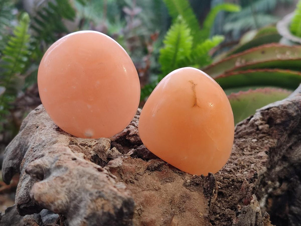 Polished Orange Twist Calcite Galets x 31 From Maevantanana, Madagascar