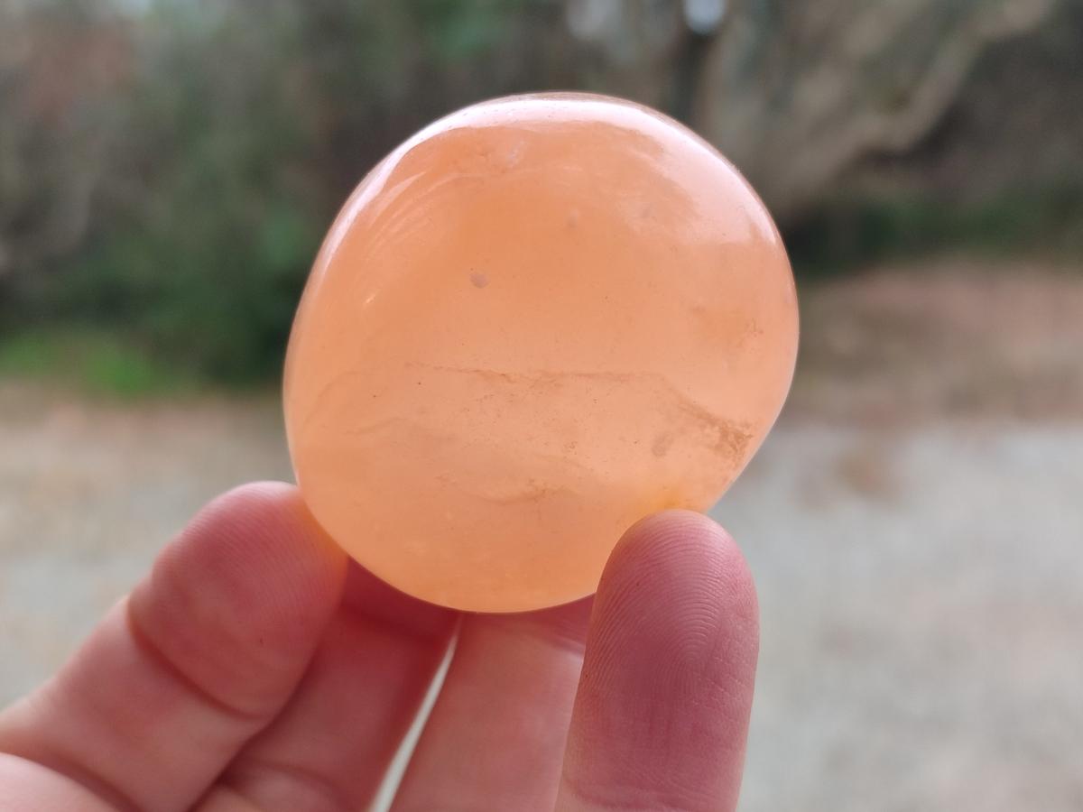 Polished Orange Twist Calcite Galets x 31 From Maevantanana, Madagascar