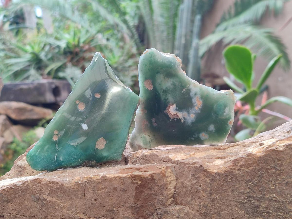 Polished One Side Mtorolite Chrysoprase Slices x 12 From Mutorashanga, Zimbabwe