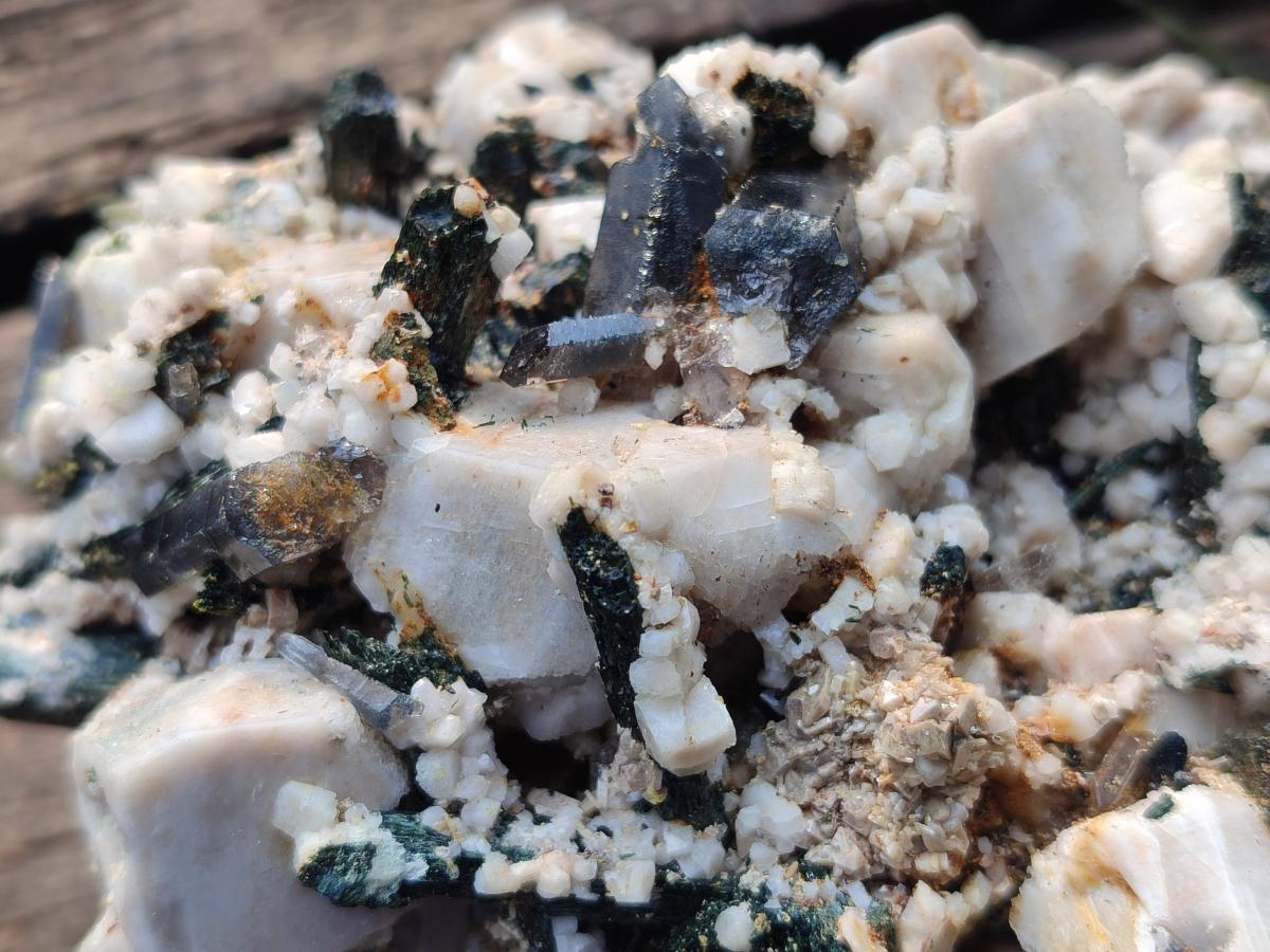 Natural Aegirine Specimens with Associated Minerals x 3 From Zomba, Malawi