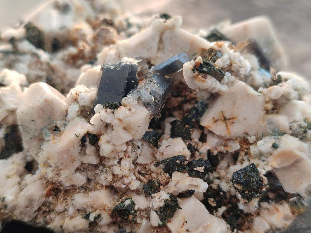Natural Aegirine Specimens with Associated Minerals x 3 From Zomba, Malawi