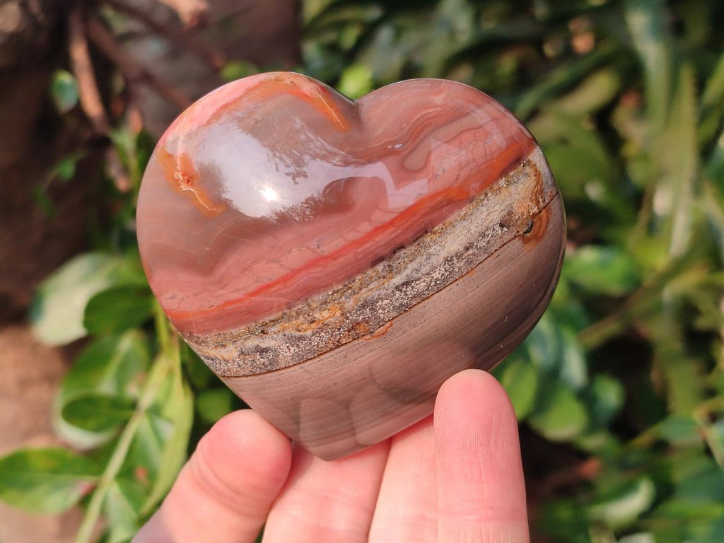 Polished Ocean Jasper Hearts x 6 From Northwest Coast, Madagascar