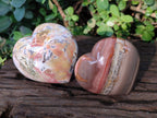 Polished Ocean Jasper Hearts x 6 From Northwest Coast, Madagascar