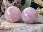 Polished Gemmy Rose Quartz Spheres x 3 From Madagascar