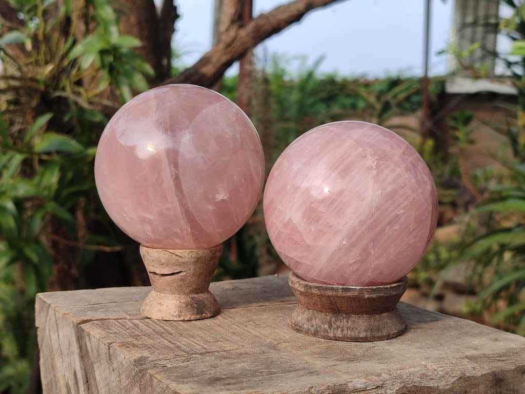 Polished Gemmy Rose Quartz Spheres x 3 From Madagascar
