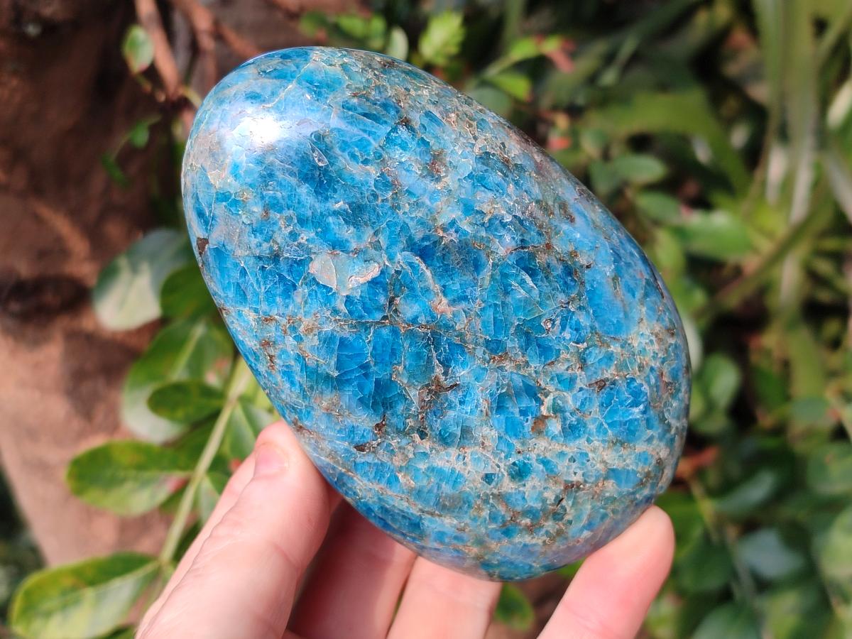 Polished Blue Apatite Standing Display Pieces x 4 From Betroka, Madagascar