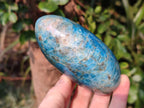 Polished Blue Apatite Standing Display Pieces x 4 From Betroka, Madagascar