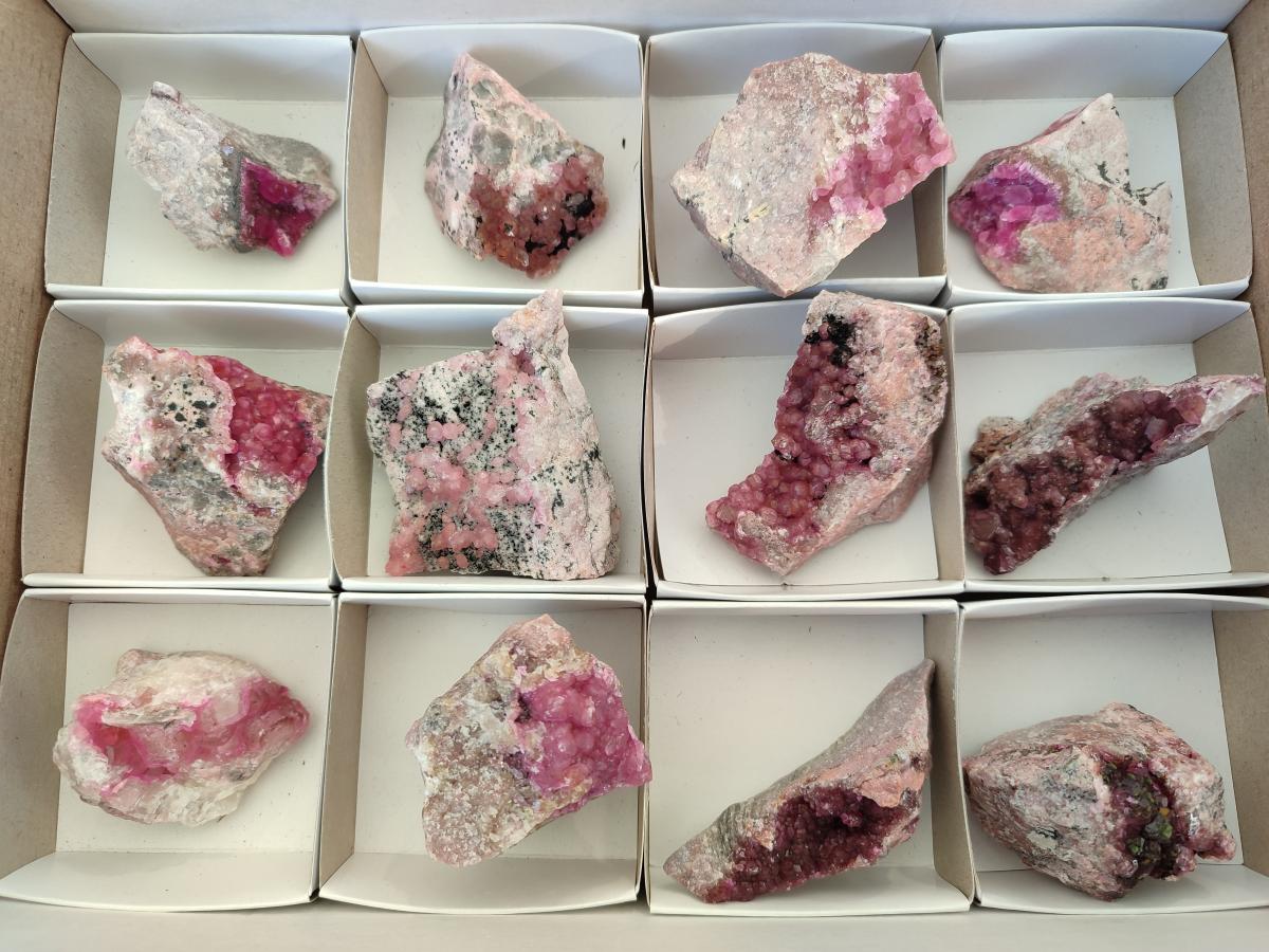 Natural Spherocobaltite Specimens x 12 From Mashamba West Mine, Congo