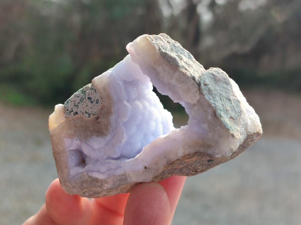 Polished One Side Blue Lace Agate Geodes x 24 From Nsanje, Malawi