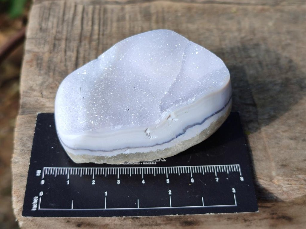 Polished One Side Blue Lace Agate Geodes x 24 From Nsanje, Malawi