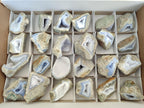 Polished One Side Blue Lace Agate Geodes x 24 From Nsanje, Malawi