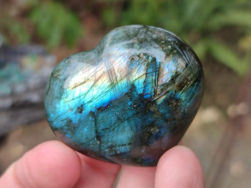 Polished Small Labradorite Hearts x 18 From Madagascar