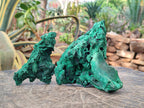 Natural Silky Malachite Specimens x 2 From Kasompe, Congo