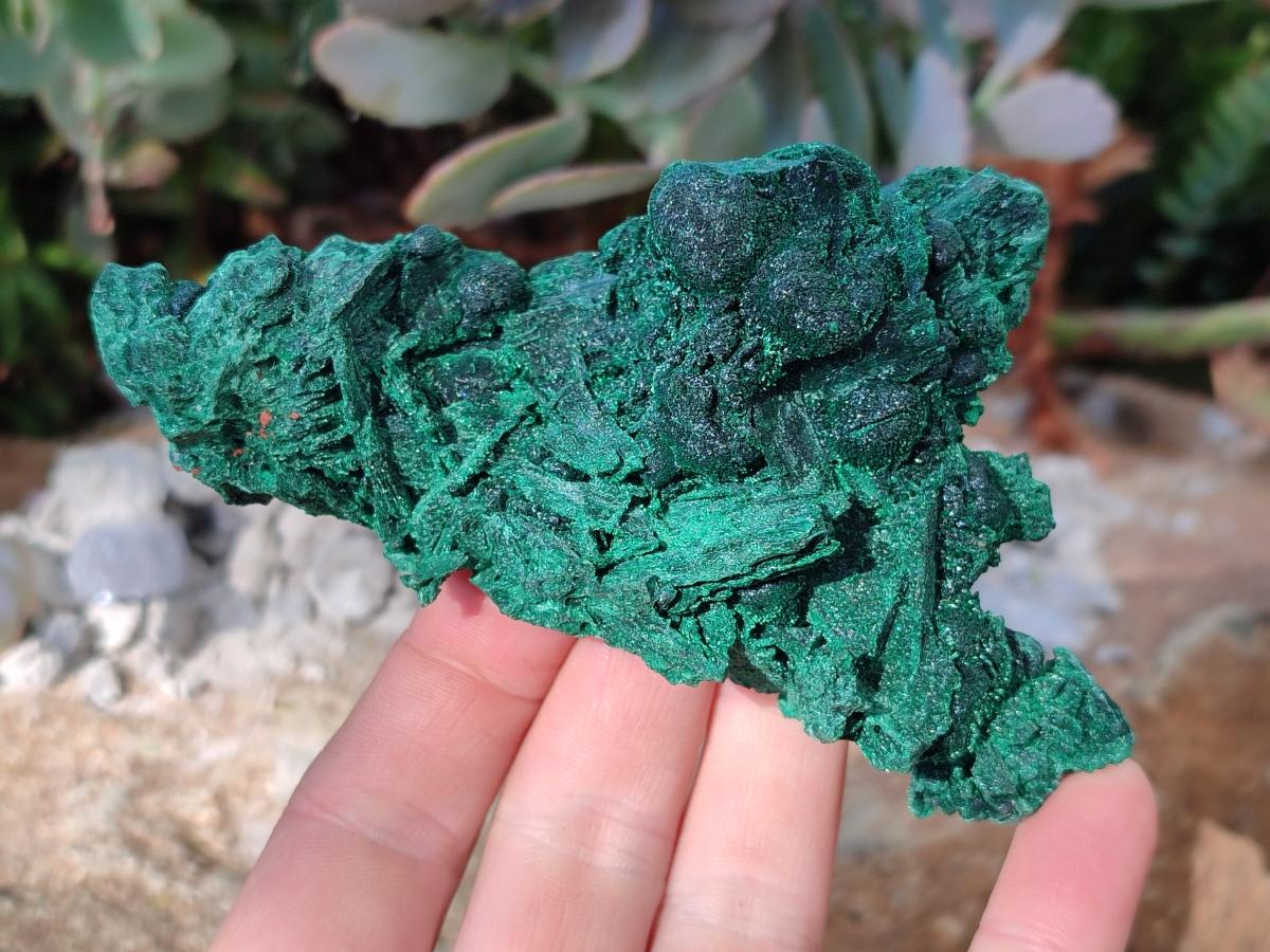 Natural Silky Malachite Specimens x 2 From Kasompe, Congo