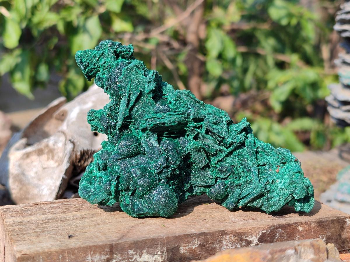 Natural Silky Malachite Specimens x 2 From Kasompe, Congo