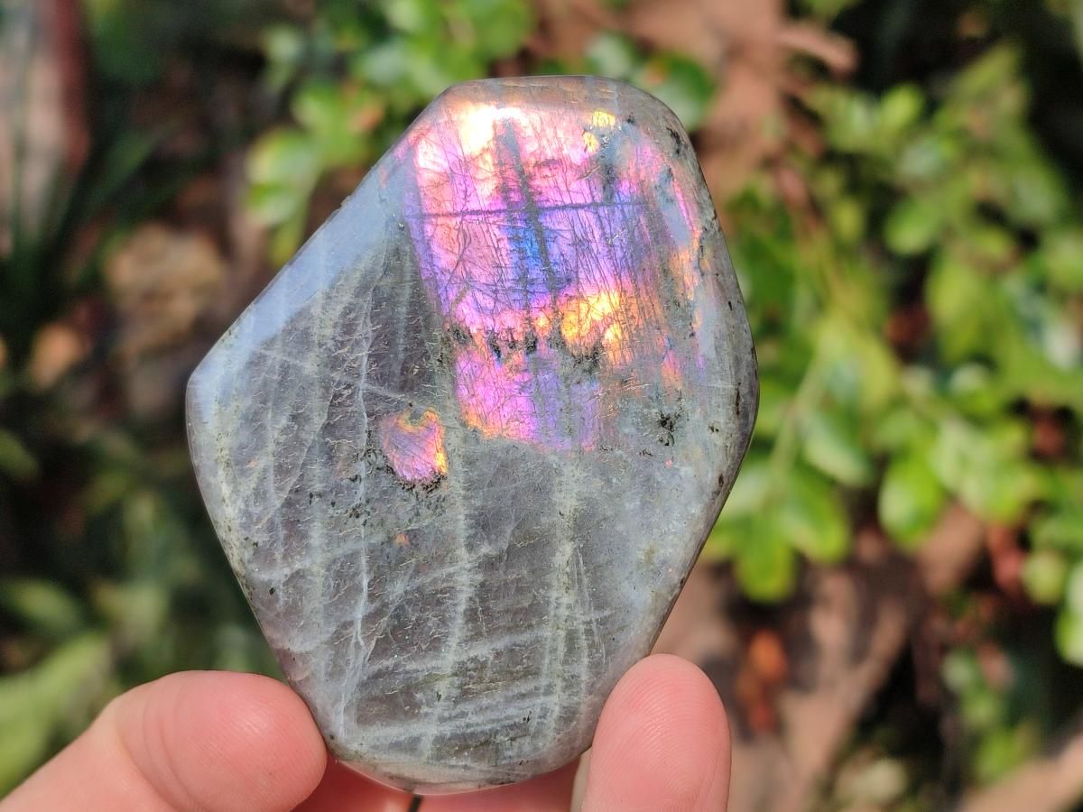 Polished Sunset Labradorite Standing Display Pieces x 3 From Madagascar