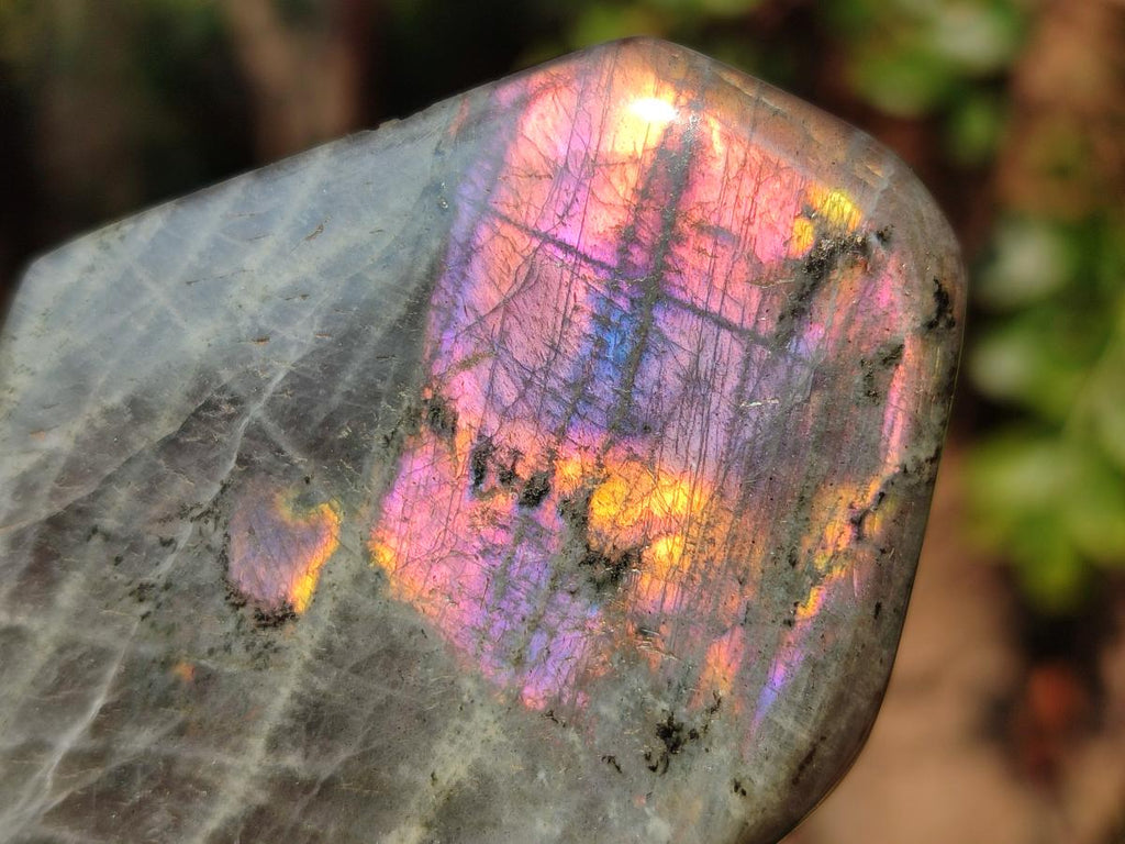 Polished Sunset Labradorite Standing Display Pieces x 3 From Madagascar