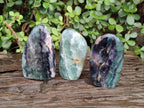 Polished Watermelon Fluorite Standing Display Pieces x 3 From Uis, Namibia