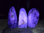 Polished Watermelon Fluorite Standing Display Pieces x 3 From Uis, Namibia