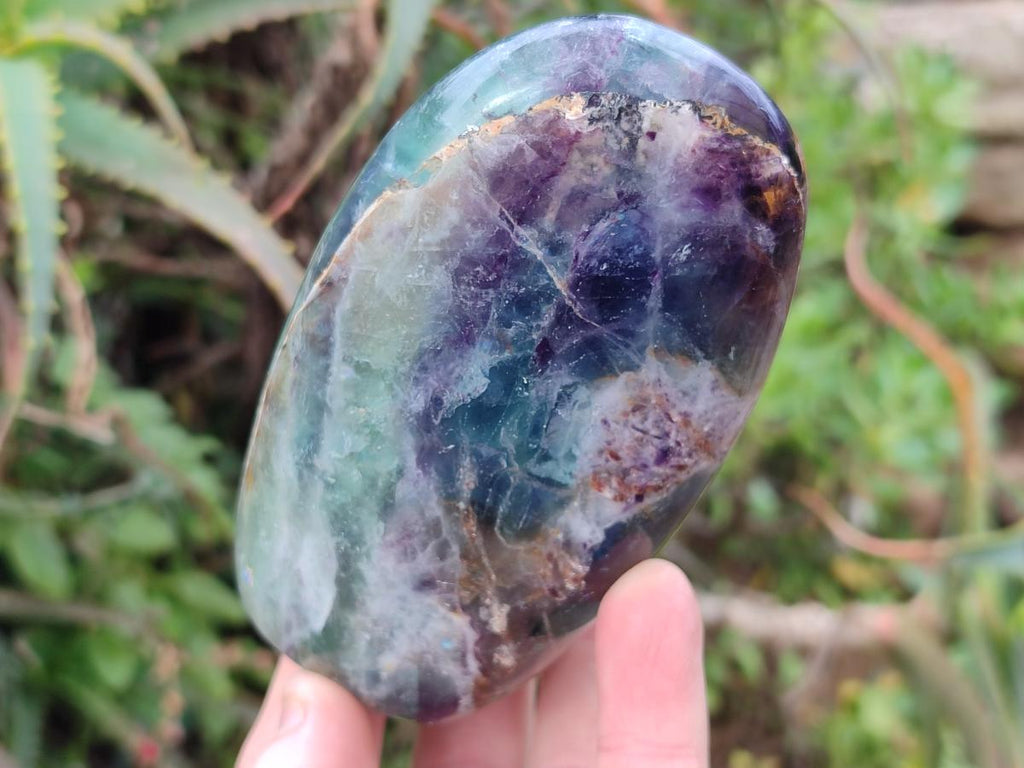 Polished Watermelon Fluorite Standing Display Pieces x 3 From Uis, Namibia