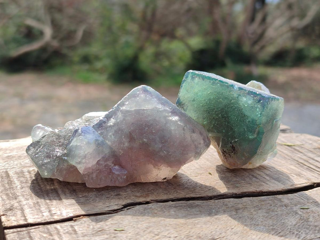 Natural Green Cubic Fluorite Specimens x 15 From Mandrosonoro, Madagascar