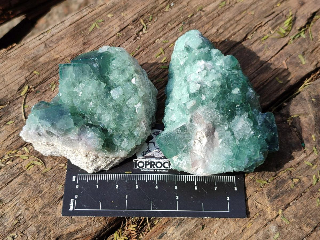 Natural Green Cubic Fluorite Specimens x 15 From Mandrosonoro, Madagascar