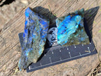 Polished One Side Labradorite Slices x 35 From Madagascar