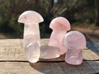 Polished Gemmy Rose Quartz Mushrooms x 24 From Madagascar