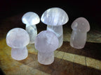 Polished Gemmy Rose Quartz Mushrooms x 24 From Madagascar
