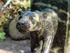 Hand Made Pair of Leopard Stone Lion Book End Carvings x 1 From Zimbabwe