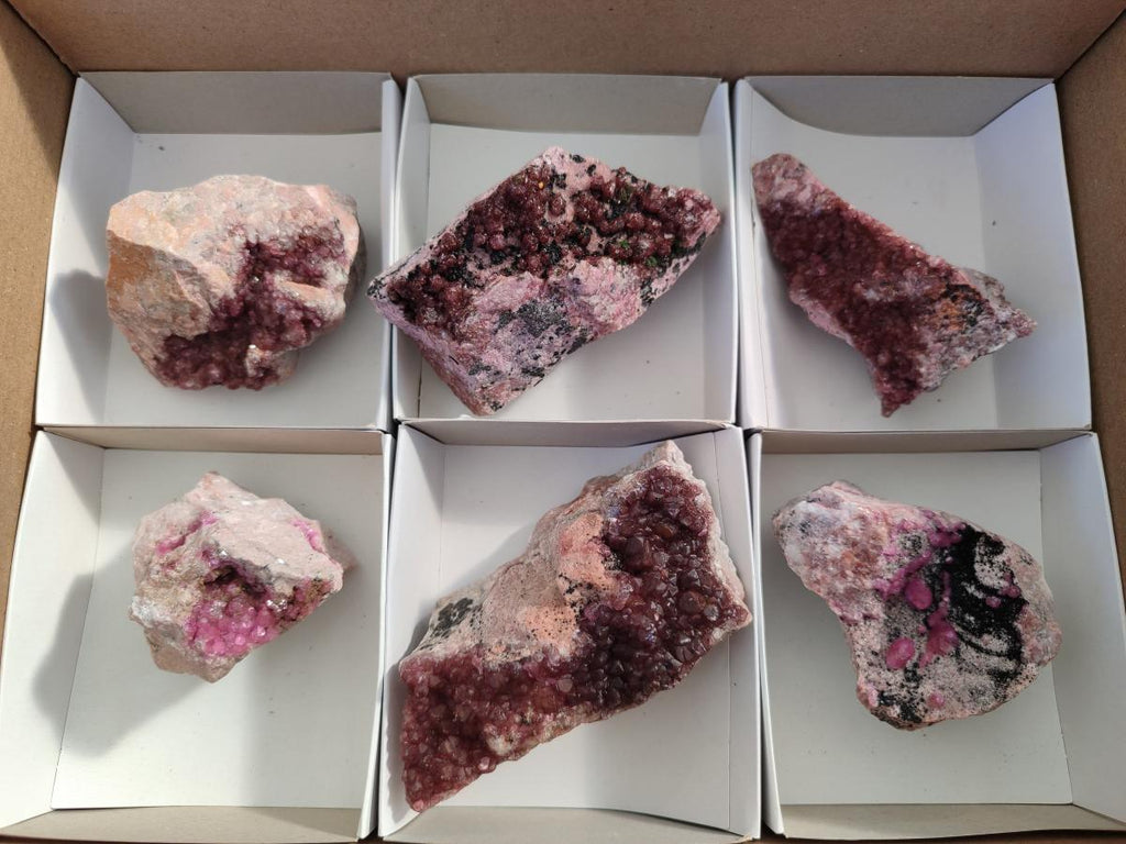 Natural Spherocobaltite Specimens x 6 From Musonoi Mine, Congo