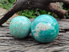 Polished Amazonite Spheres x 4 From Madagascar