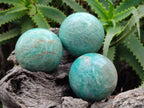 Polished Amazonite Spheres x 4 From Madagascar