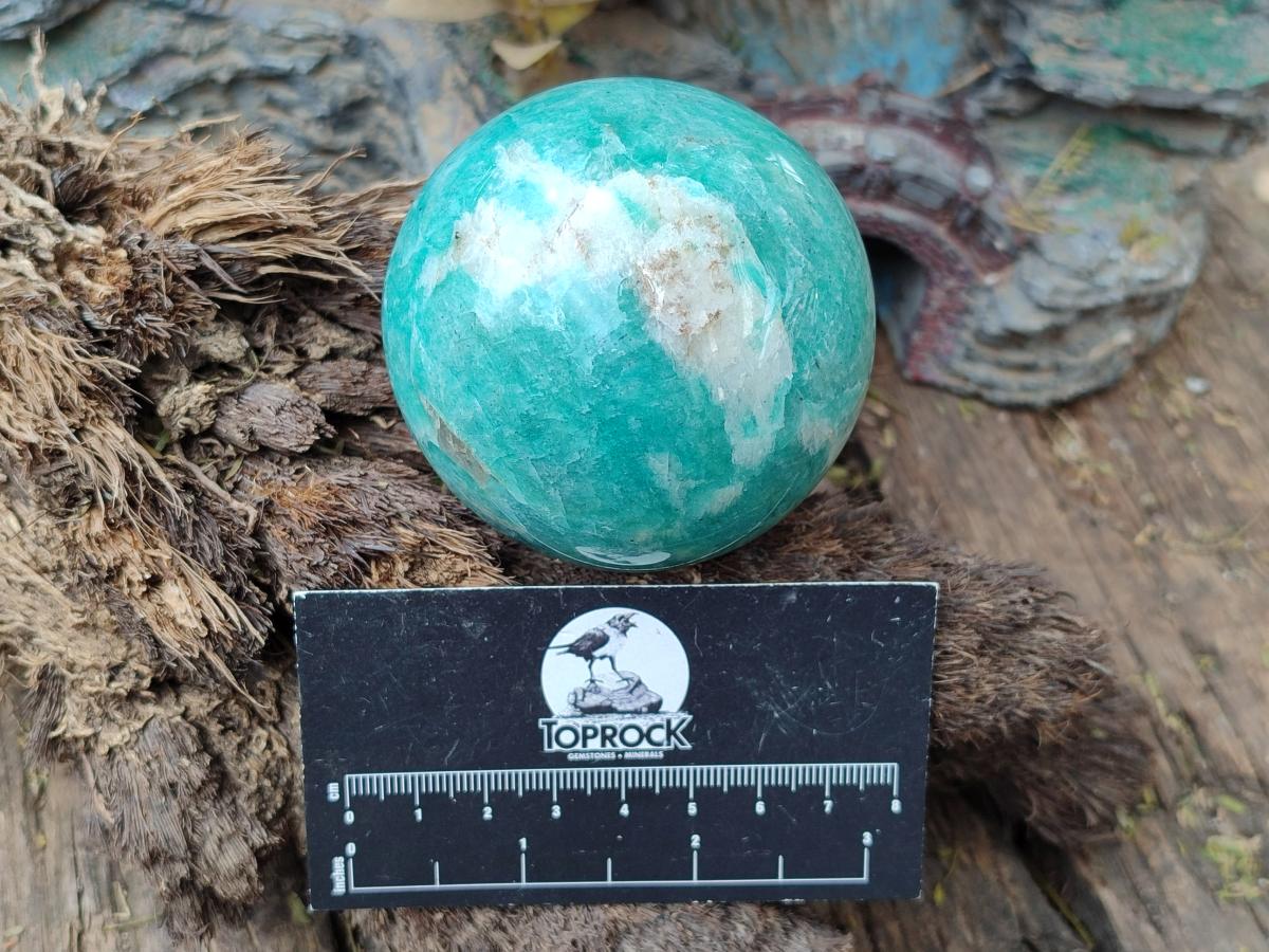 Polished Amazonite Spheres x 4 From Madagascar