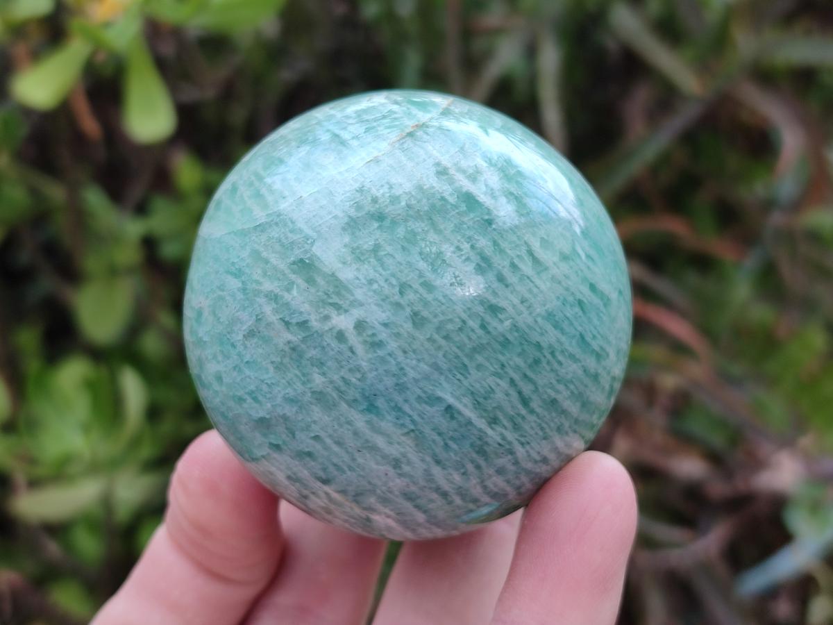 Polished Amazonite Spheres x 4 From Madagascar