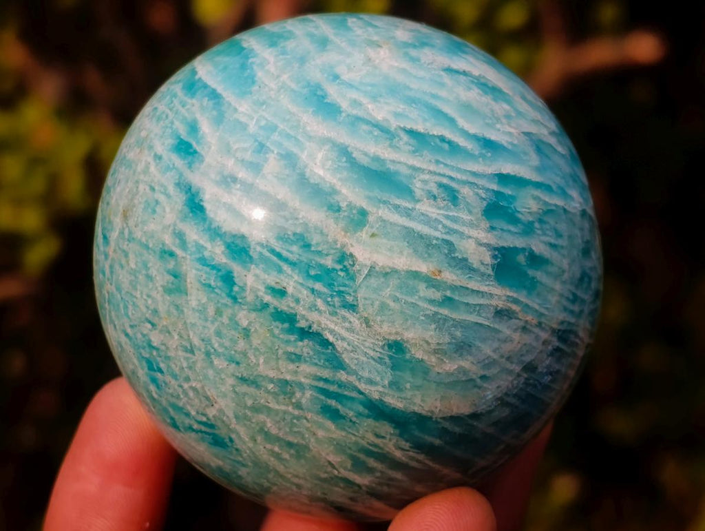 Polished Amazonite Spheres x 3 From Madagascar