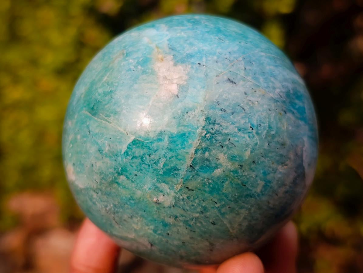 Polished Amazonite Spheres x 3 From Madagascar