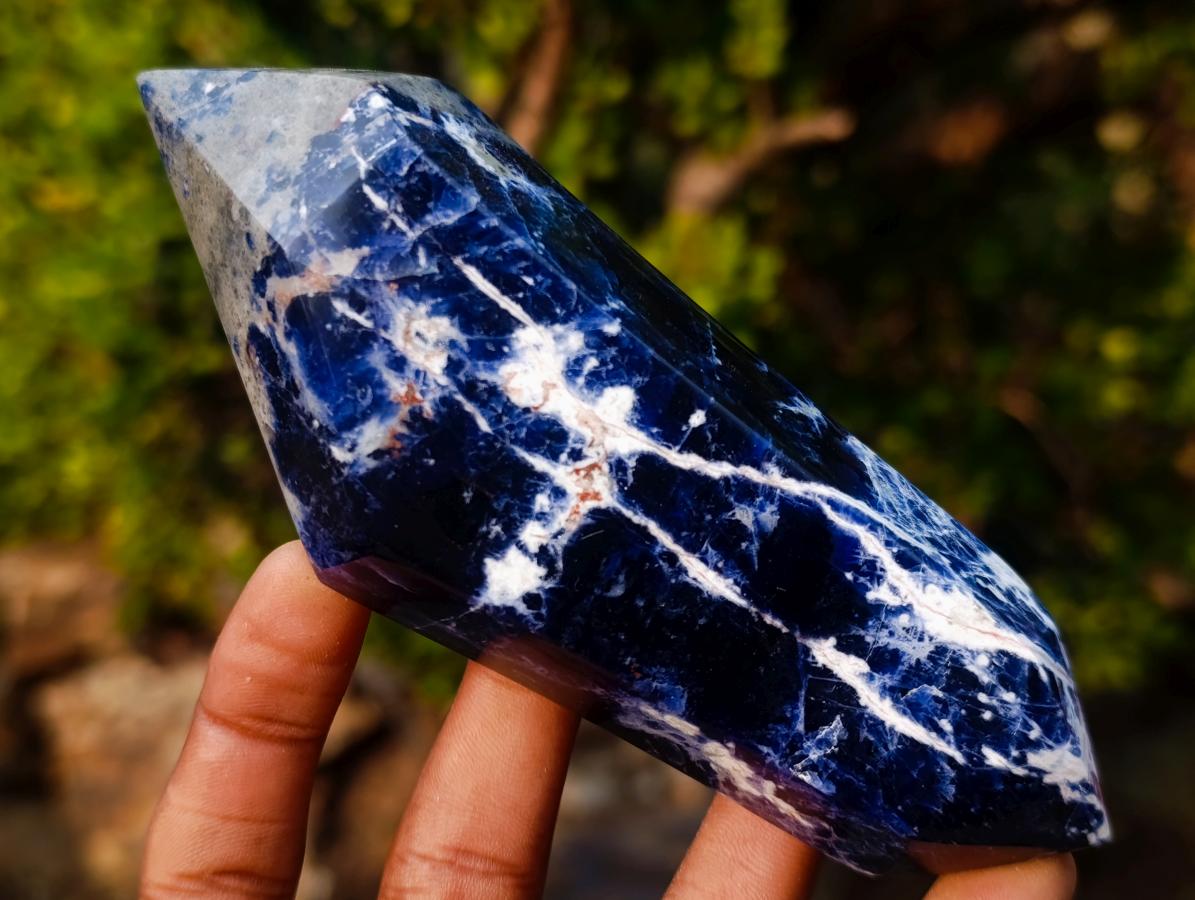 Polished Sodalite Double Terminated Crystals x 4 From Kunene River, Namibia