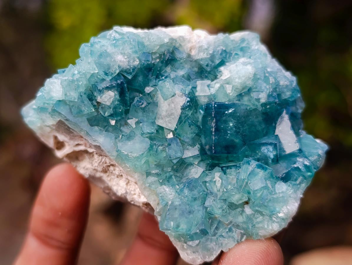 Natural Green Cubic Fluorite Specimens x 6 From Mandrosonoro, Madagascar