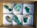 Natural Green Cubic Fluorite Specimens x 6 From Mandrosonoro, Madagascar