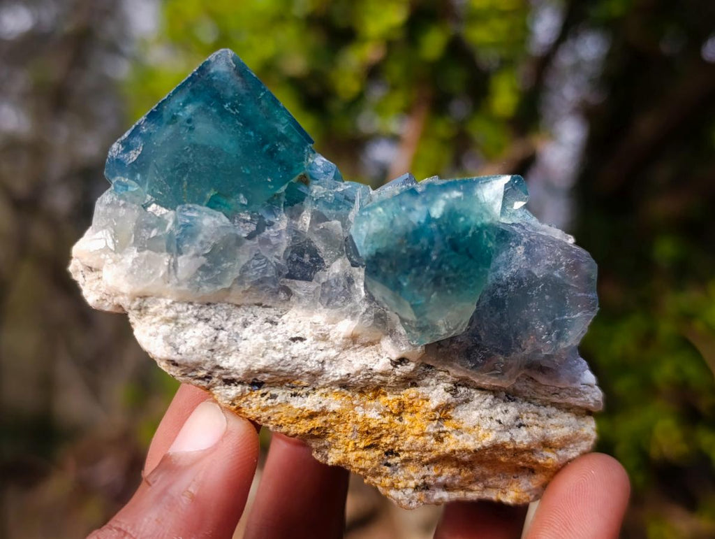 Natural Green Cubic Fluorite Specimens x 6 From Mandrosonoro, Madagascar