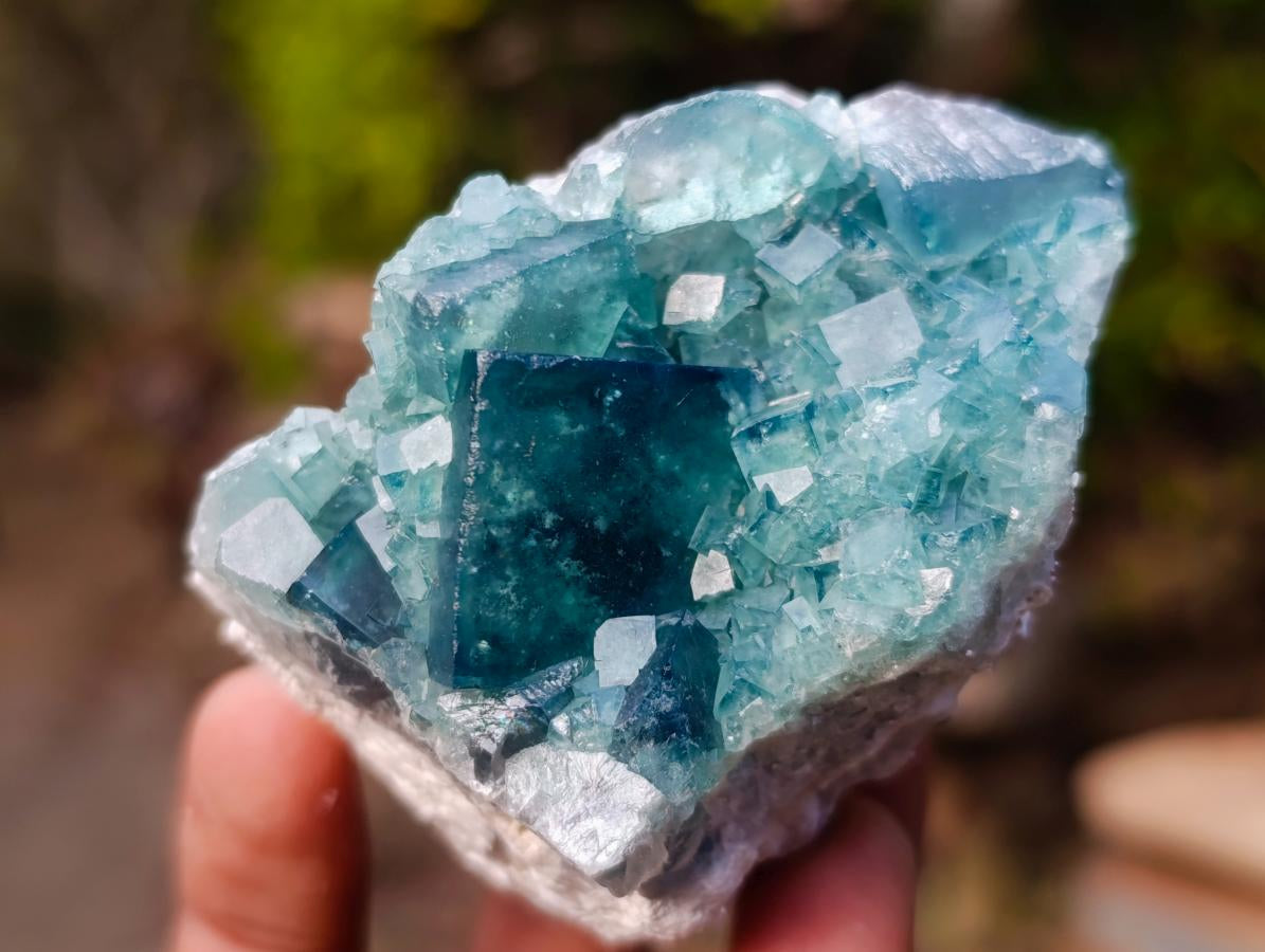 Natural Green Cubic Fluorite Specimens x 6 From Mandrosonoro, Madagascar