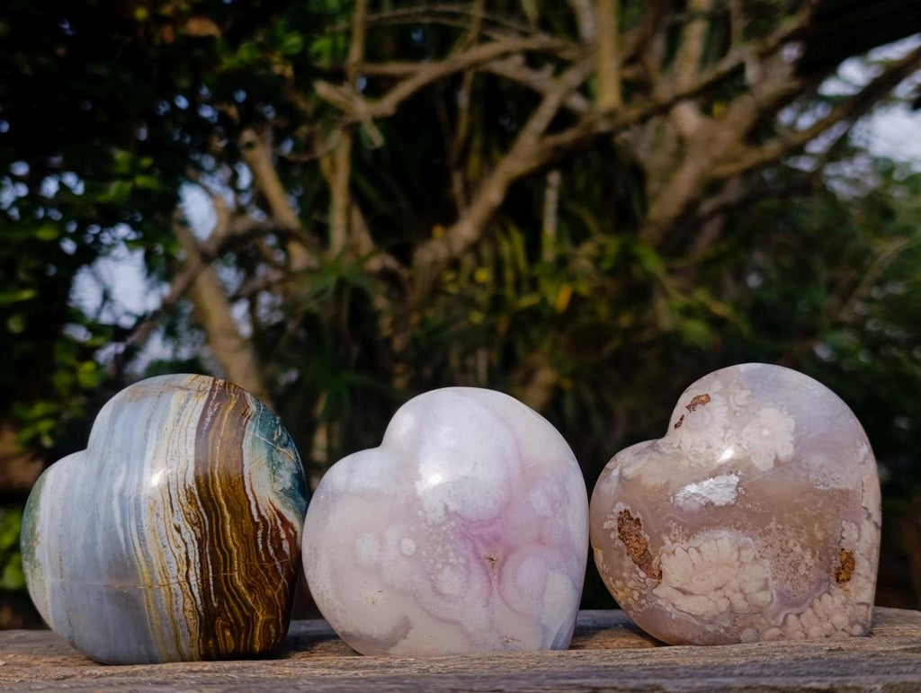 Polished Mixed Multi Mineral Hearts x 6 From Madagascar - Toprock Gemstones and Minerals 