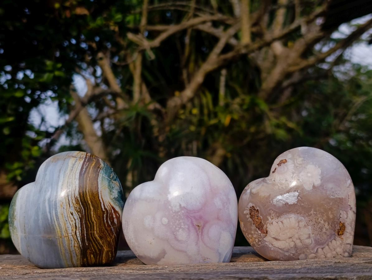 Polished Mixed Multi Mineral Hearts x 6 From Madagascar - Toprock Gemstones and Minerals 