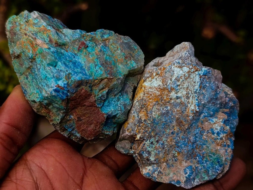 Natural Cobbed Shattuckite Specimens x 24 From Kaokoveld, Namibia - Toprock Gemstones and Minerals 